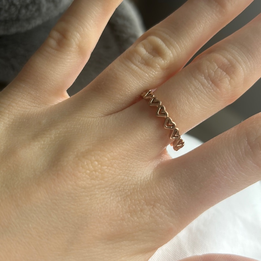 Rose Gold Pandora Heart Ring